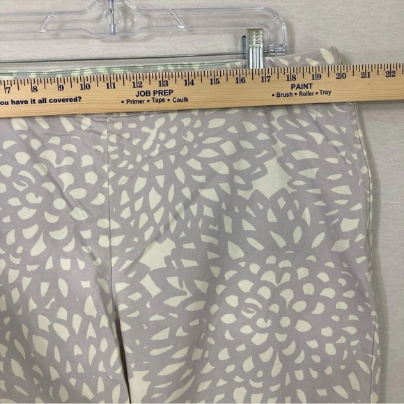 Boden Gray White Abstract Cotton Ankle Pants size 16 Long - Picture 6 of 9